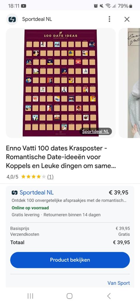 100 date ideas kraskalender (nieuw!), Ophalen of Verzenden, Nieuw
