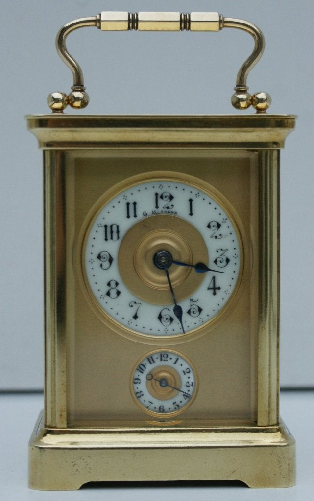 Carriage klokje met wekker in uitstekende staat. € 300,00, Antiek en Kunst, Ophalen of Verzenden