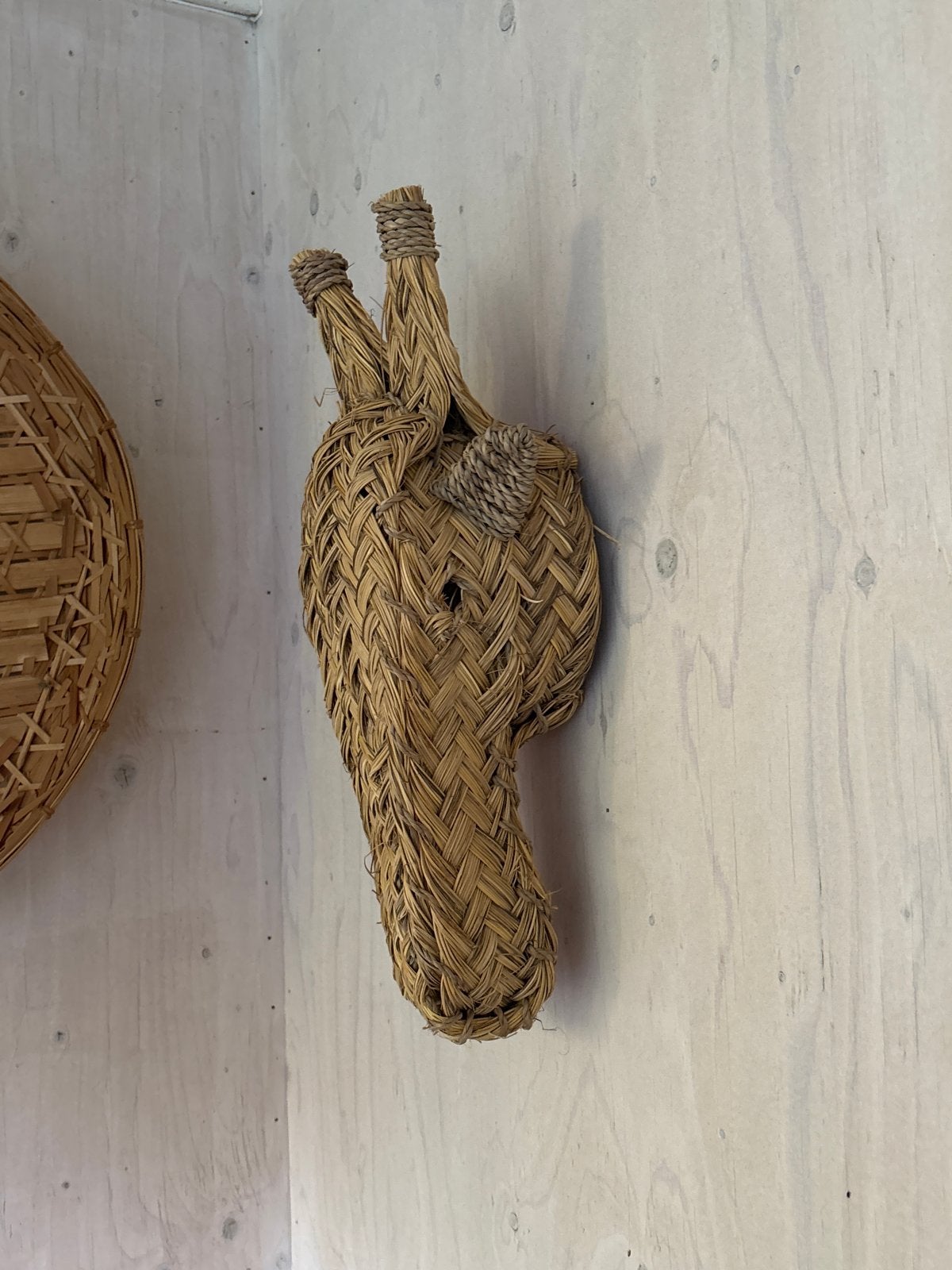 Nieuwe Wanddecoratie Giraffe Hoofd - Handgemaakt in Marokko, Boho, Nieuw, Ophalen of Verzenden, Natuurlijk materiaal