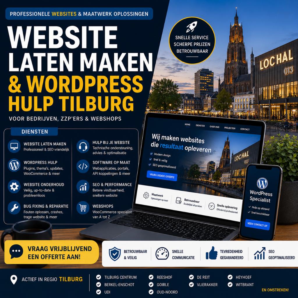 Website Laten Maken & WordPress Hulp Tilburg, Vacatures, Vacatures | Overige Vacatures, MBO, Starter, Vast contract, Vakantiewerk