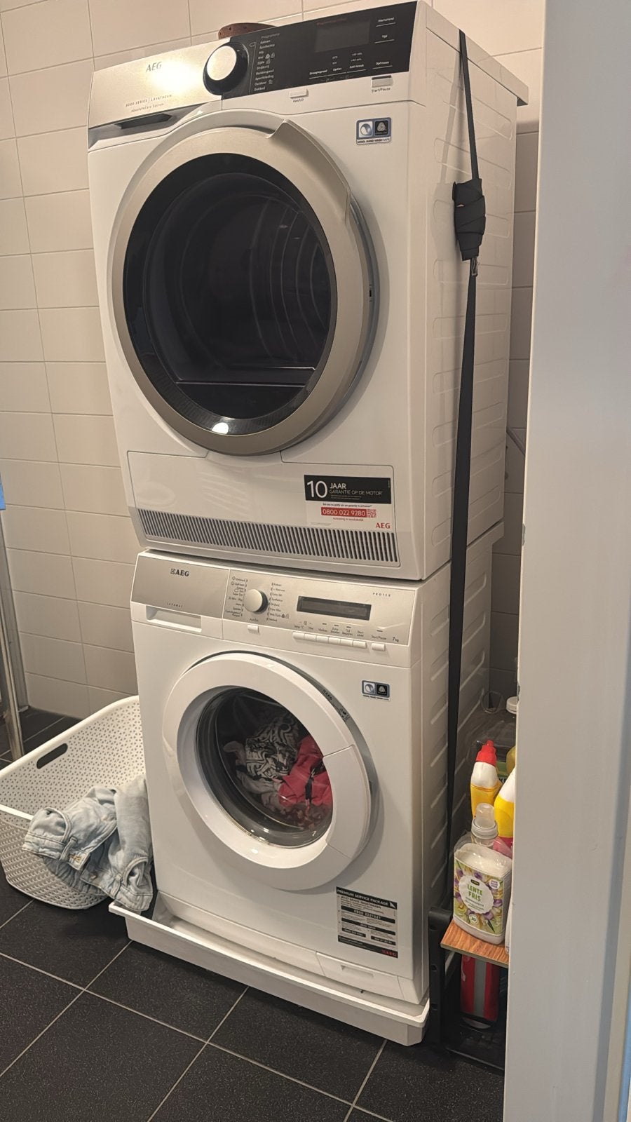 AEG Wasmachine en Droger Set - Perfecte Staat!, Witgoed en Apparatuur, Wasdrogers, Ophalen, Zo goed als nieuw, Voorlader