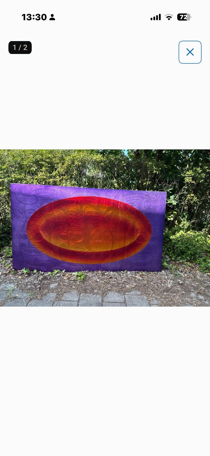 Groot doek van Walter van Oel - 350 x 140 cm, Ophalen, Abstract, Olieverf, Op houten frame
