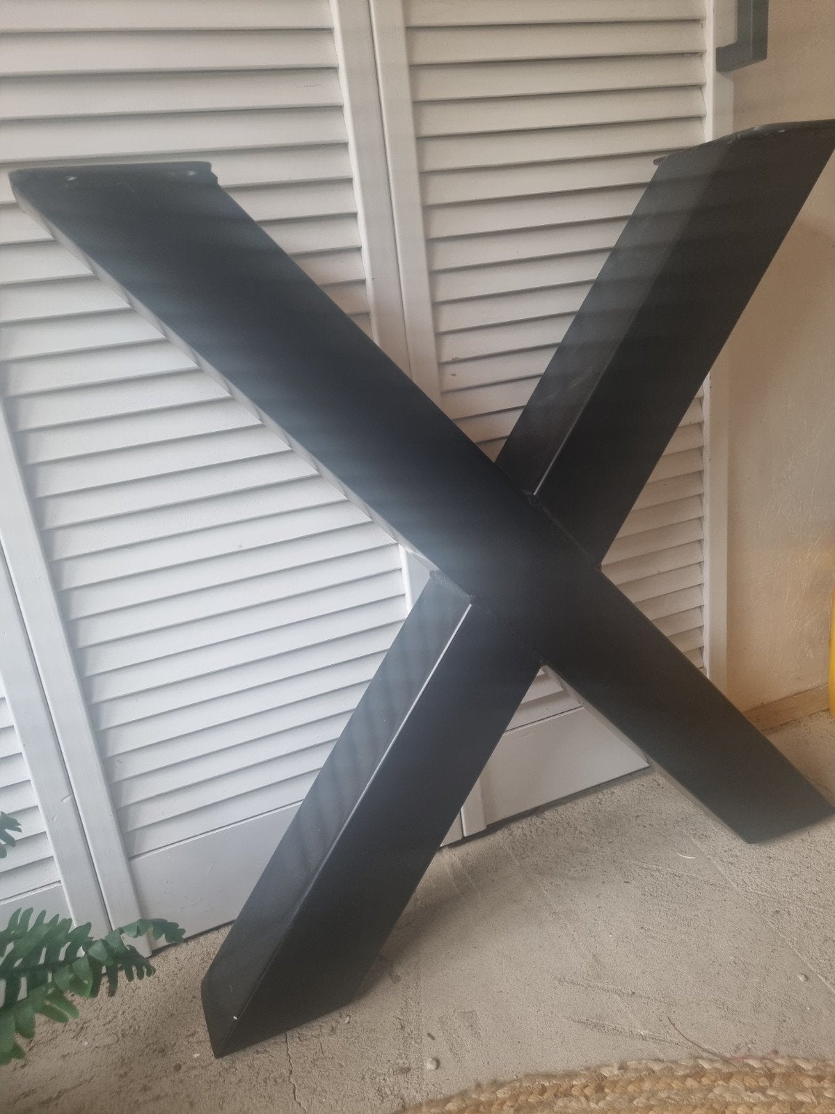 72 cm hoge stalen X-tafelpoten eettafel, mat zwart, Ophalen, Tafelpoot, 50 tot 100 cm, Rond