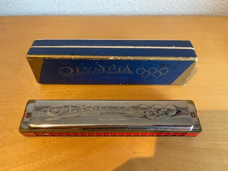 Vintage Olympia mondharmonica – Made in Germany – originele, Ophalen of Verzenden, Gebruikt, Overige typen