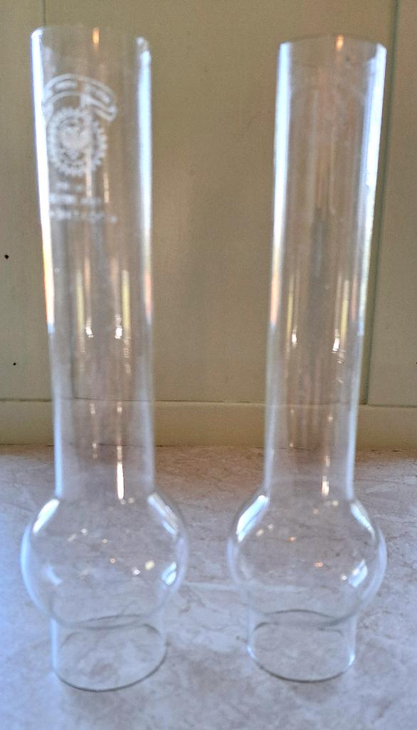 2x olielamp glas lampenglas buikglas scheepslamp stormlamp, Antiek en Kunst, Antiek | Lampen, Verzenden
