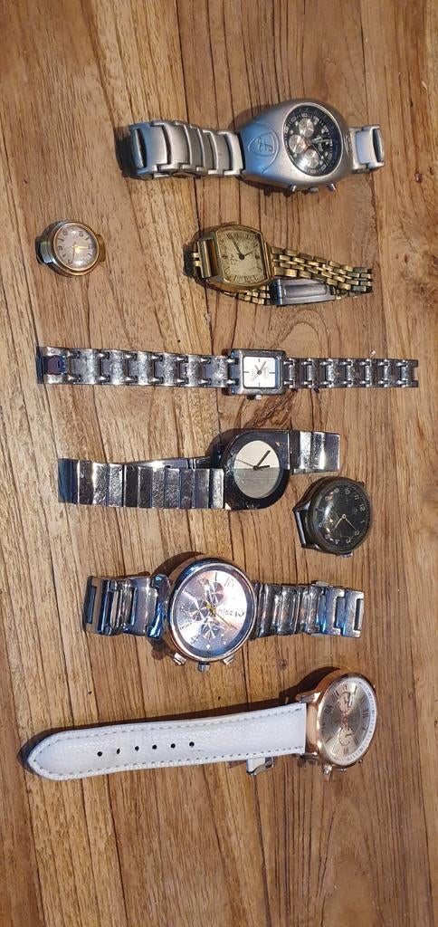 Partij diverse vintage polshorloges, Sieraden, Tassen en Uiterlijk, Horloges | Antiek, Overige merken, Staal, Polshorloge, Verguld