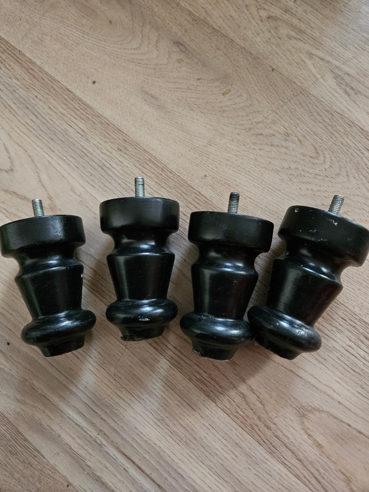 4 stuks zwarte bolpoten meubelpoten hout, Hout, Zwart, Ophalen of Verzenden, Klassiek