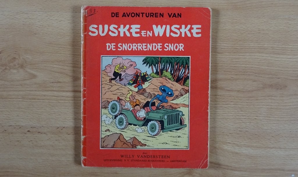 Suske en Wiske 19, de snorrende snor, 1e druk 1958, Eén stripboek, Ophalen of Verzenden, Gelezen
