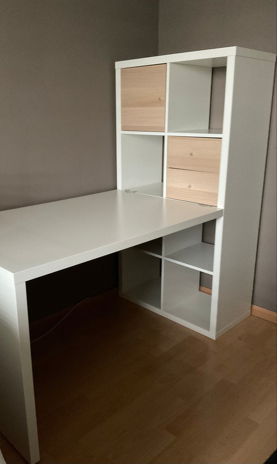 IKEA Bureau-kast combinatie met opbergruimte kallax, Ophalen, Opbergruimte, Hout, Zo goed als nieuw