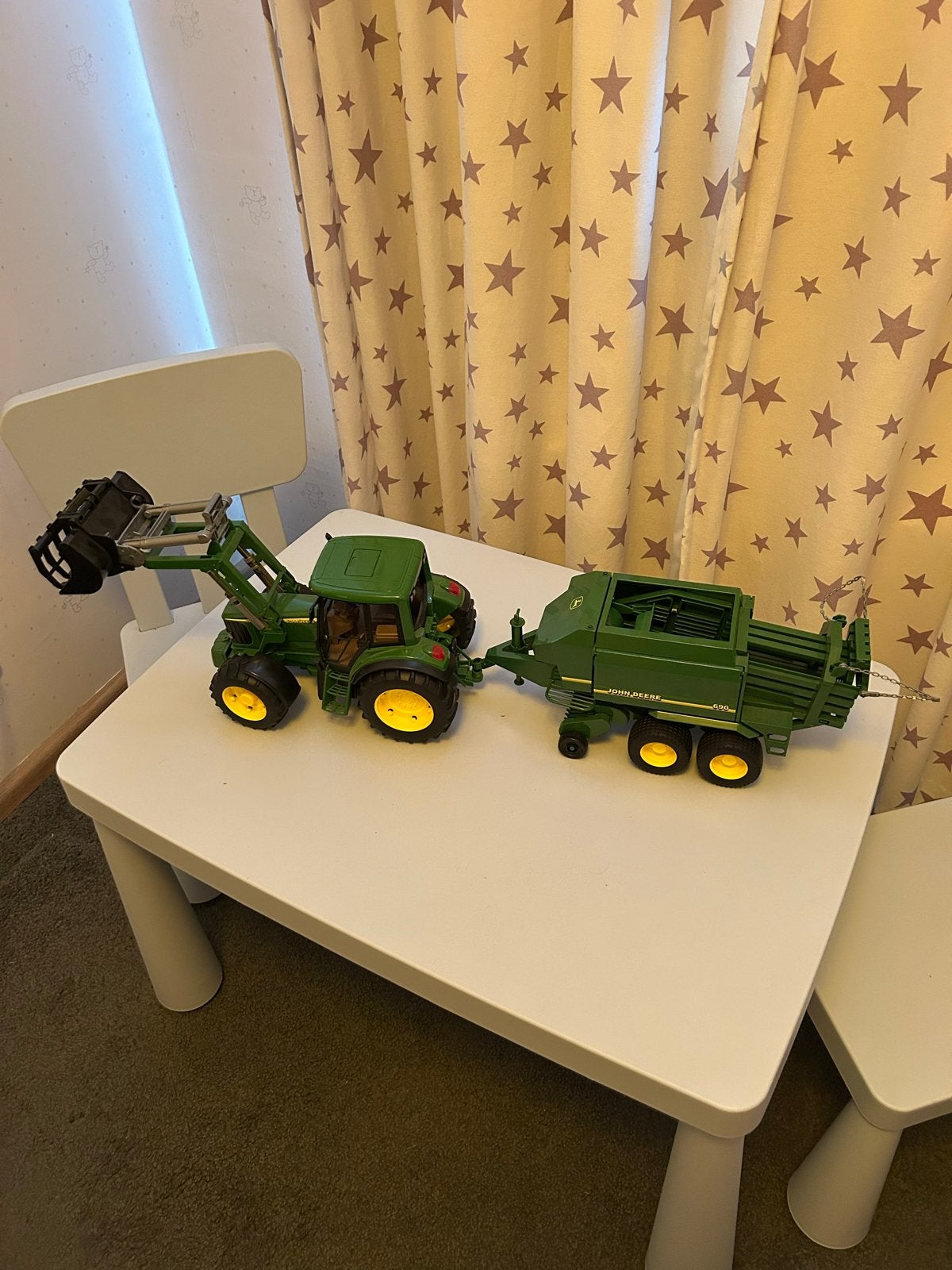 Tractor met strobalenpers - John Deere speelgoedset, Ophalen, Gebruikt