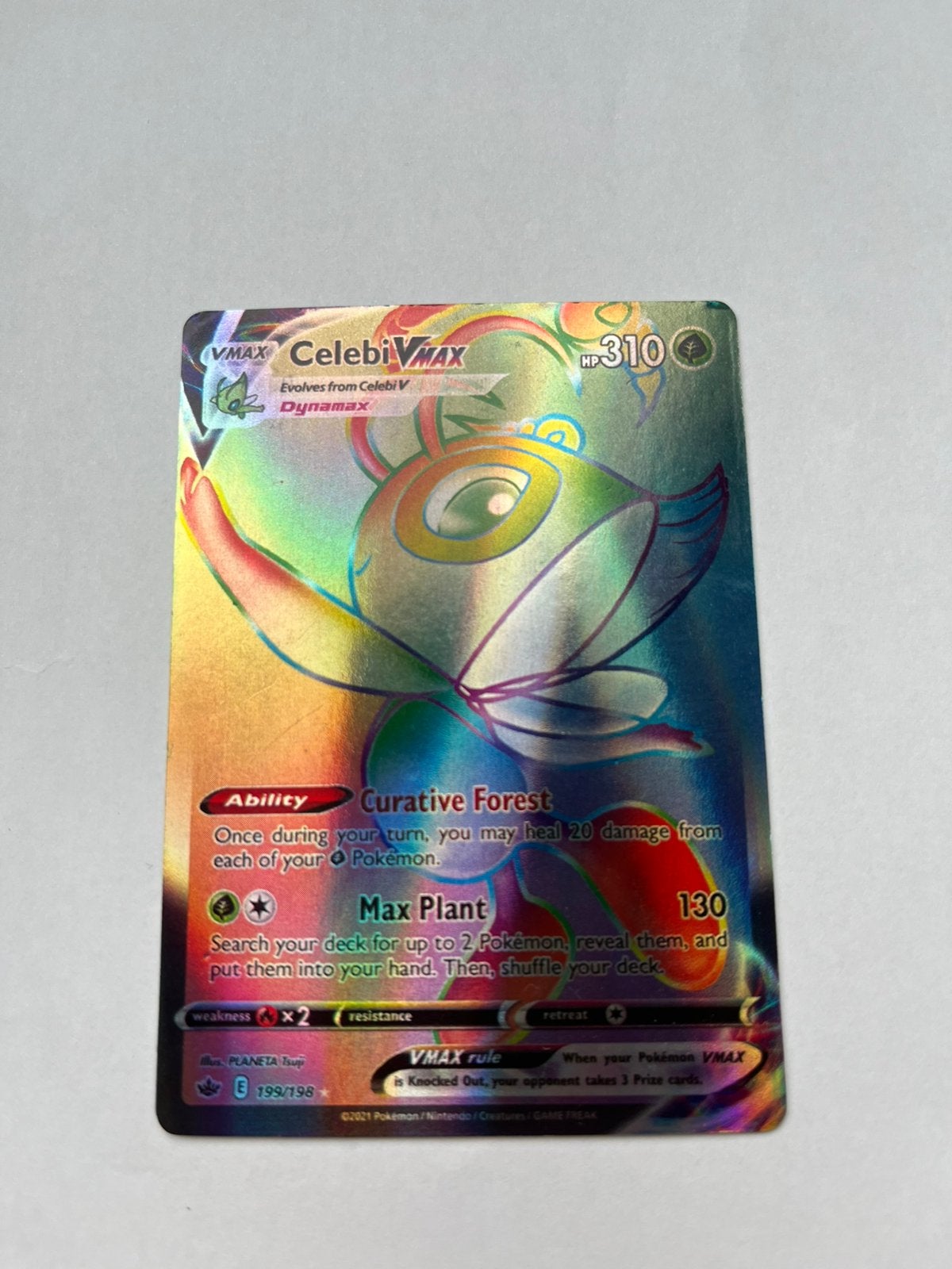 Pokémon Kaart - Celebi VMAX 199/198 Rainbow Rare, Ophalen of Verzenden, Zo goed als nieuw