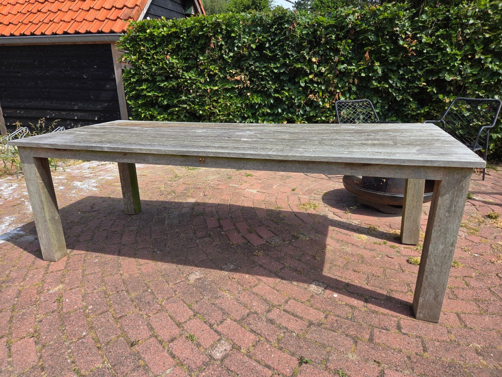 Tuintafel teak,  2.40 x 1.00 x 0,80 cm, Ophalen, Gebruikt, Rechthoekig, Teakhout