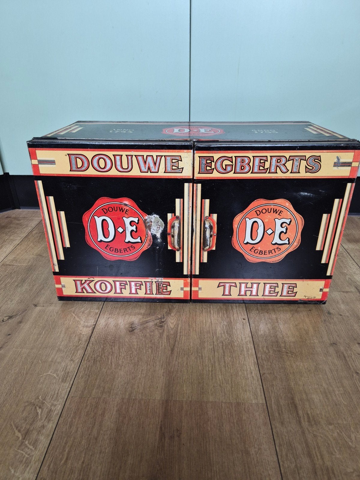 Vintage Douwe Egberts winkelblik etalage blik., Ophalen