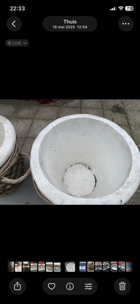 RM plantenbakkenriet en beton (set van 2), Tuin en Terras, Bloembakken en Plantenbakken, Ophalen, Gebruikt, Binnen