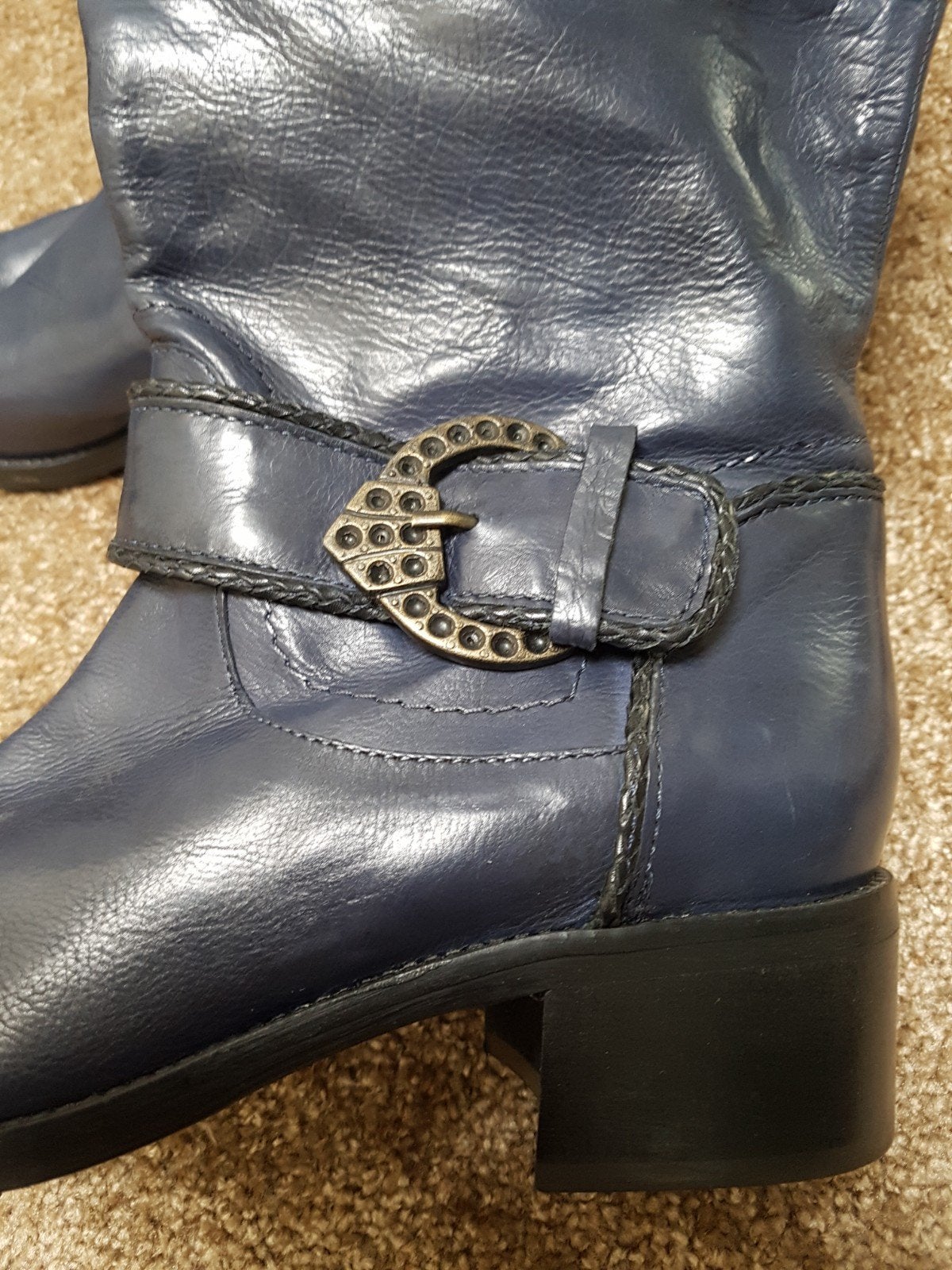 Valmy Moda donkerblauwe leren laarzen. als nieuw. maat 39., Ophalen of Verzenden, Zo goed als nieuw, Blauw