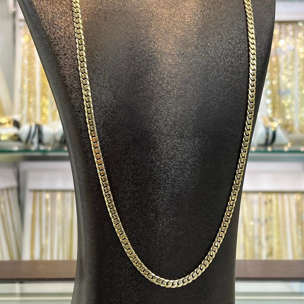 14k gouden ketting massief cuban gourmet schakel, Ophalen of Verzenden, Zo goed als nieuw, Goud