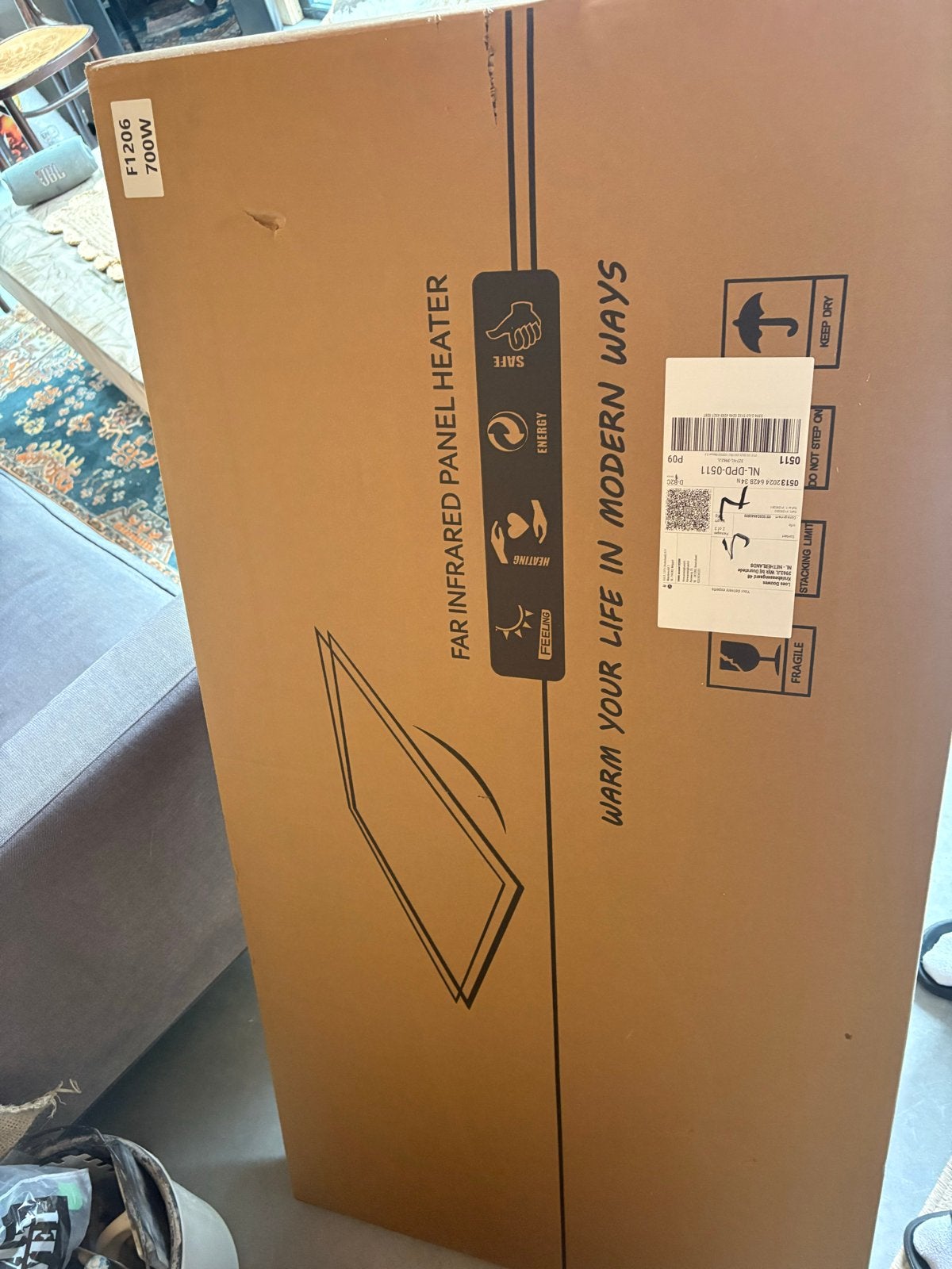 Nieuwe Infrarood Paneelverwarming 700W, Ophalen, Overige typen, Nieuw, 60 tot 150 cm