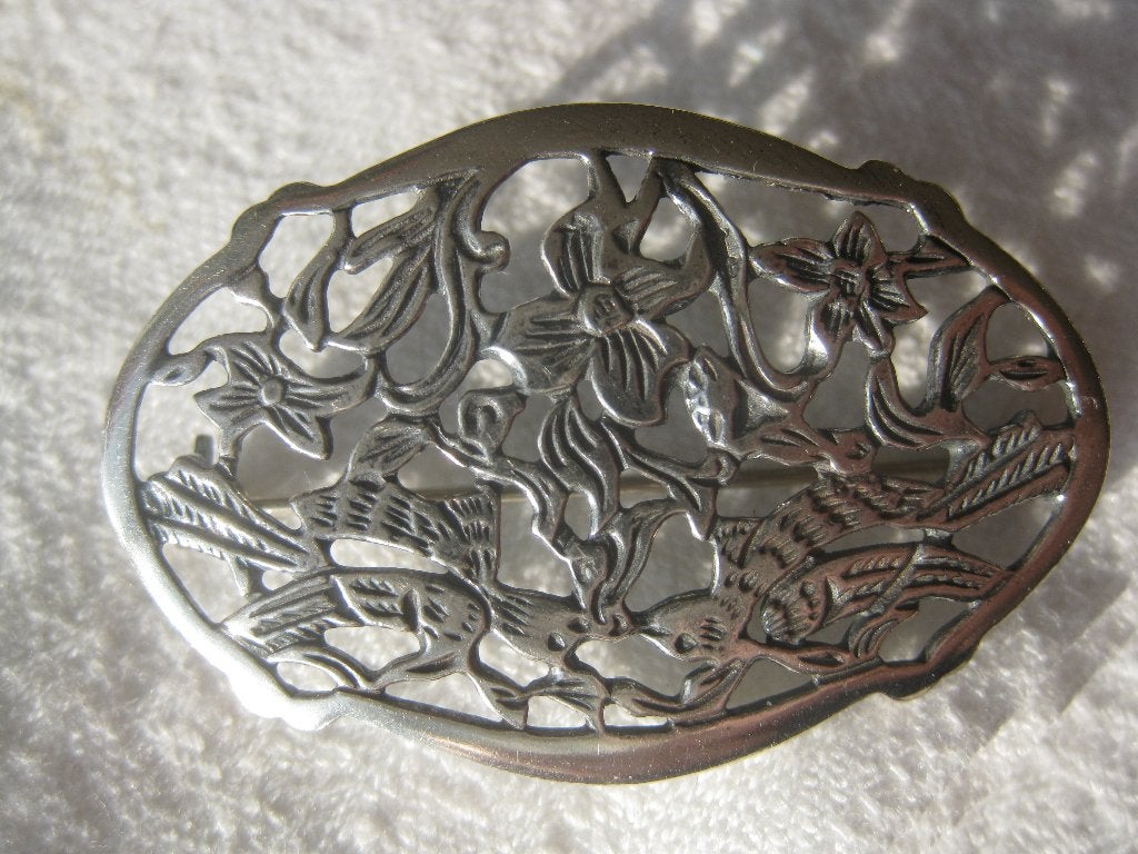 Antieke zilveren broche +/- 1920. In uitstekende staat., Sieraden, Tassen en Uiterlijk, Ophalen of Verzenden, Zilver, Broche