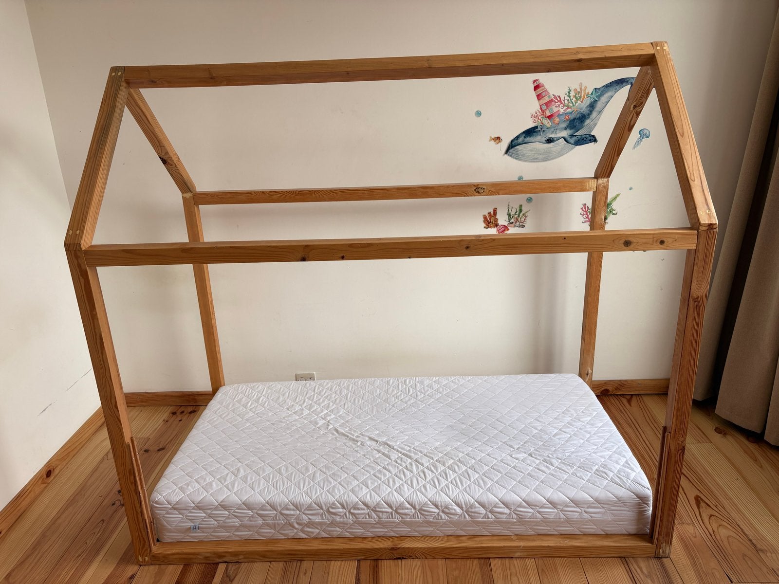 Kinderbed huisje 80x160cm met matras, Ophalen, Gebruikt, 70 tot 85 cm, Matras