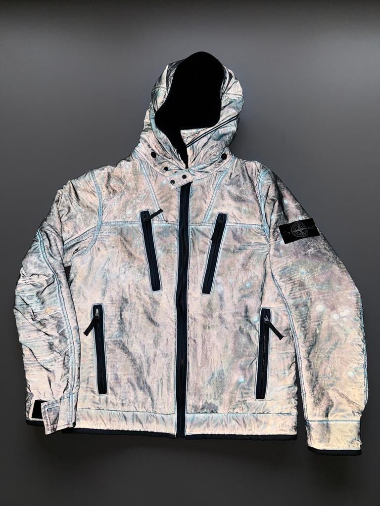 Stone Island Liquid Reflective Jas L, Ophalen of Verzenden, Zo goed als nieuw, Maat 52/54 (L), Wit