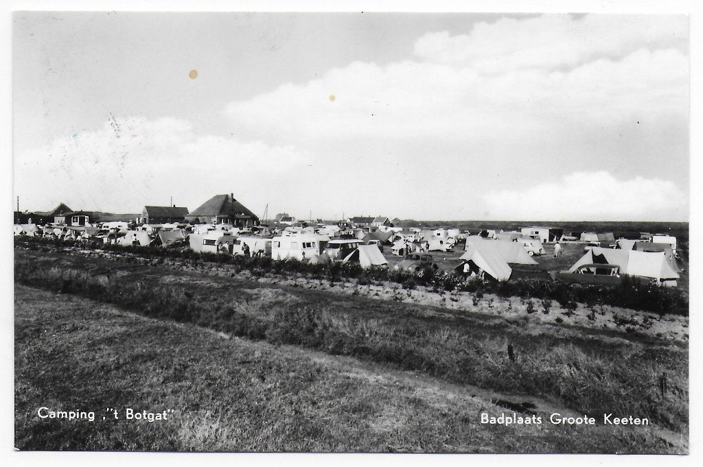 Groote Keeten Camping 't Botgat Ansichtkaart ( B7694, Ophalen of Verzenden, 1940 tot 1960, Gelopen, Noord-Brabant