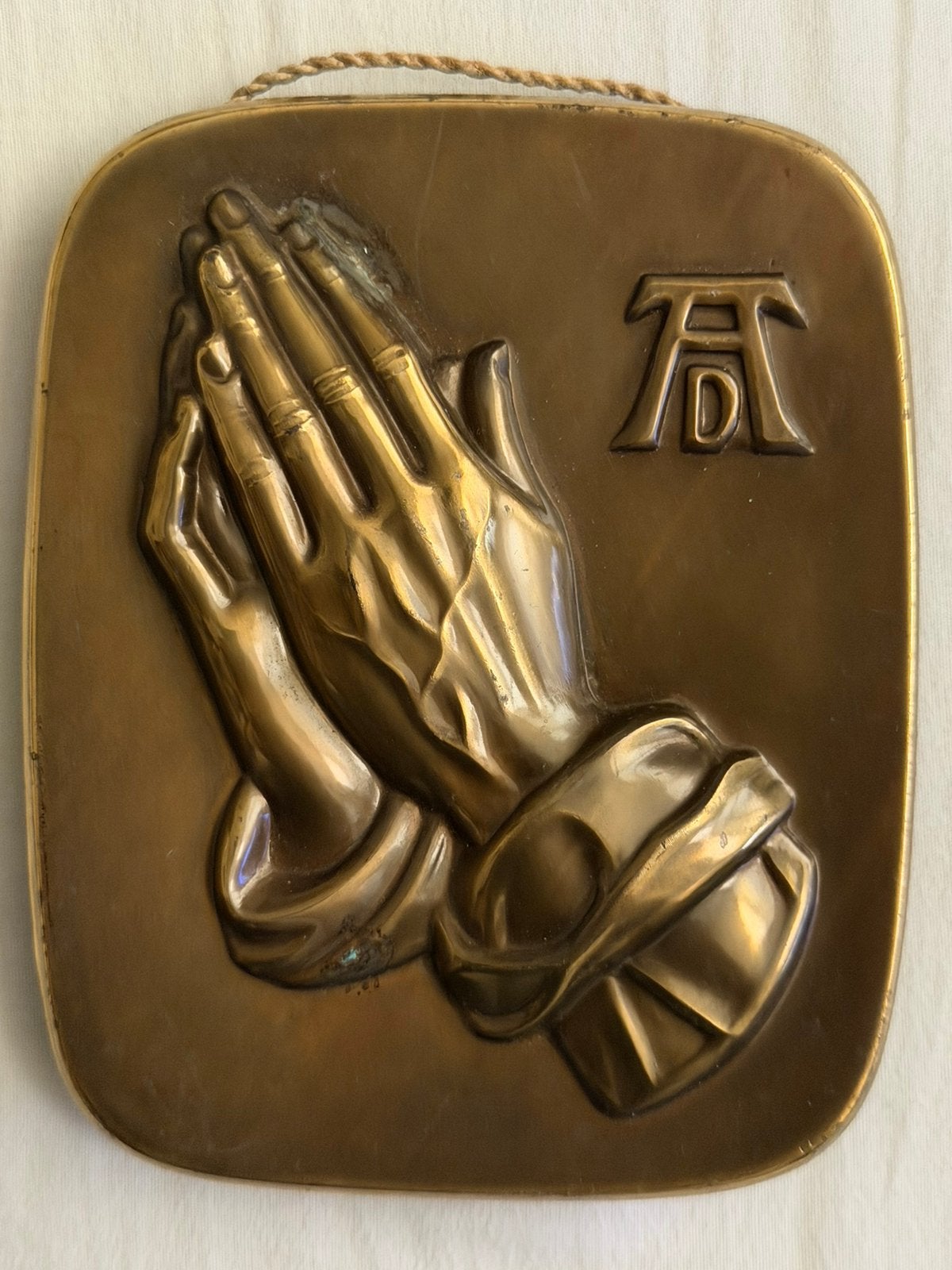 Gesigneerde massief messing biddende handen Albrecht Dürer, Metaal, Verzenden, Zo goed als nieuw, Wandbord of Wandpaneel