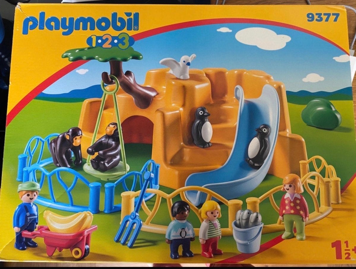 Playmobil 1.2.3 Dierenpark 9377 - Compleet met doos, Complete set, Overige typen, 1.2.3, Ophalen of Verzenden
