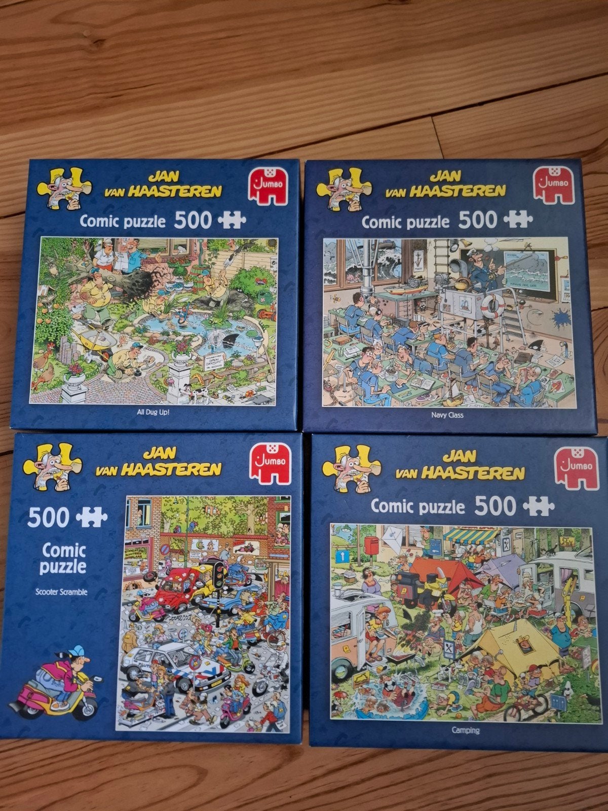 Jan van Haasteren Comic Puzzels 500 stukjes (4 stuks), Ophalen, 500 t/m 1500 stukjes, Zo goed als nieuw, Legpuzzel