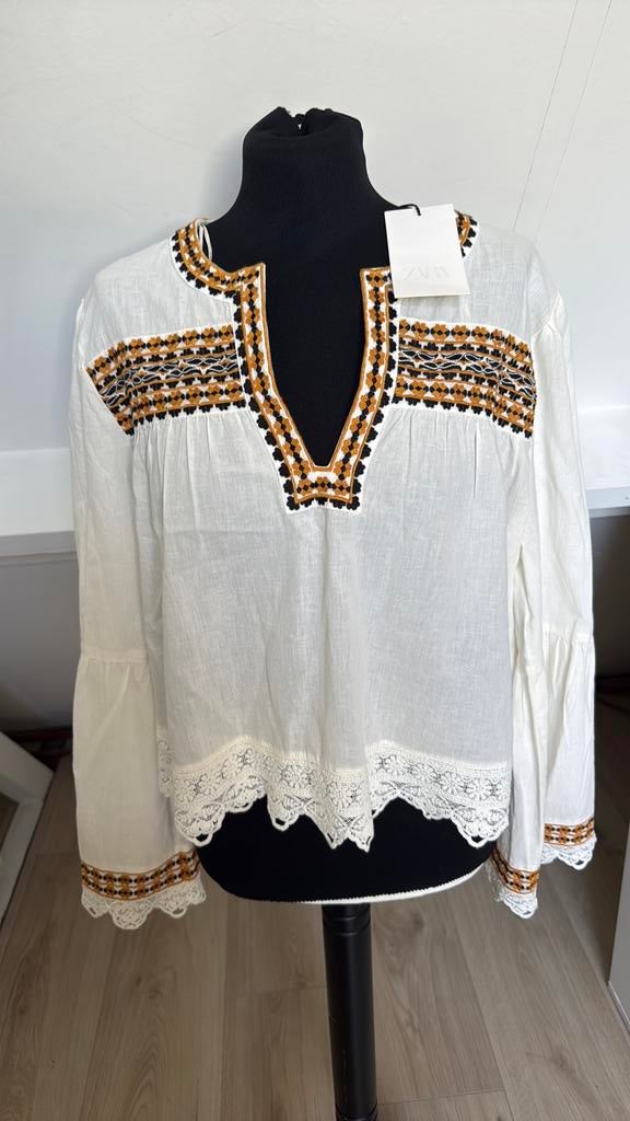 Zara nieuwe blouse katoen L, Ophalen of Verzenden, Zo goed als nieuw