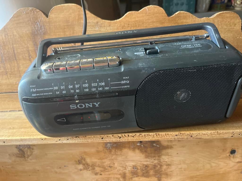 Sony Radio Cassette-Corder CFM-155 - Vintage Radio, Ophalen of Verzenden, Gebruikt, Radio