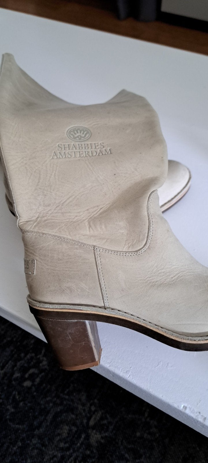SHABBIES Amsterdam  40, Hoge laarzen, Beige, Ophalen of Verzenden, Zo goed als nieuw