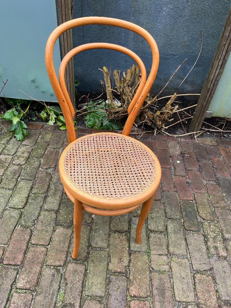 Thonet Hoffmann stoel Bauhaus Pitriet Rotan, Huis en Inrichting, Ophalen, Gebruikt, Bruin, Bauhaus Vintage Café stoel Oostenrijk Wenen