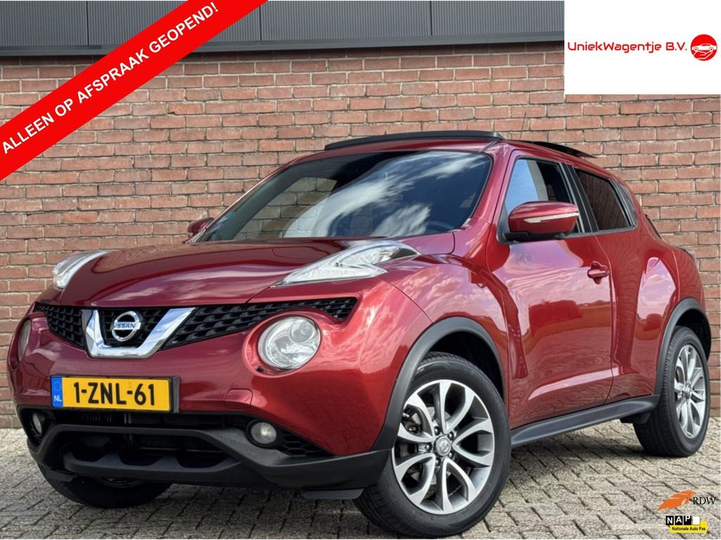 Nissan Juke 1.2 DIG-T S/S TEKNA | NL-AUTO! | DEALER OH!, Auto's, Nissan, Voorwielaandrijving, Zwart, 116 pk, Bedrijf