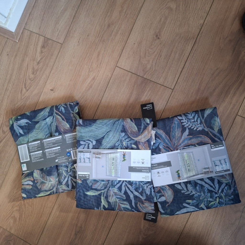 LIVARNO home Gordijnset 135 x 254 cm - Nieuw, Ophalen, Overige merken, Nieuw, Blauw
