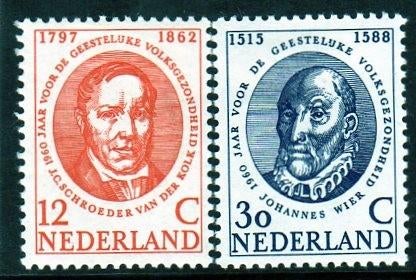 Nvph 743-744 geestelijke volksgezondheid 1960 postfris, Postzegels en Munten, Postzegels | Nederland, Ophalen of Verzenden, Na 1940