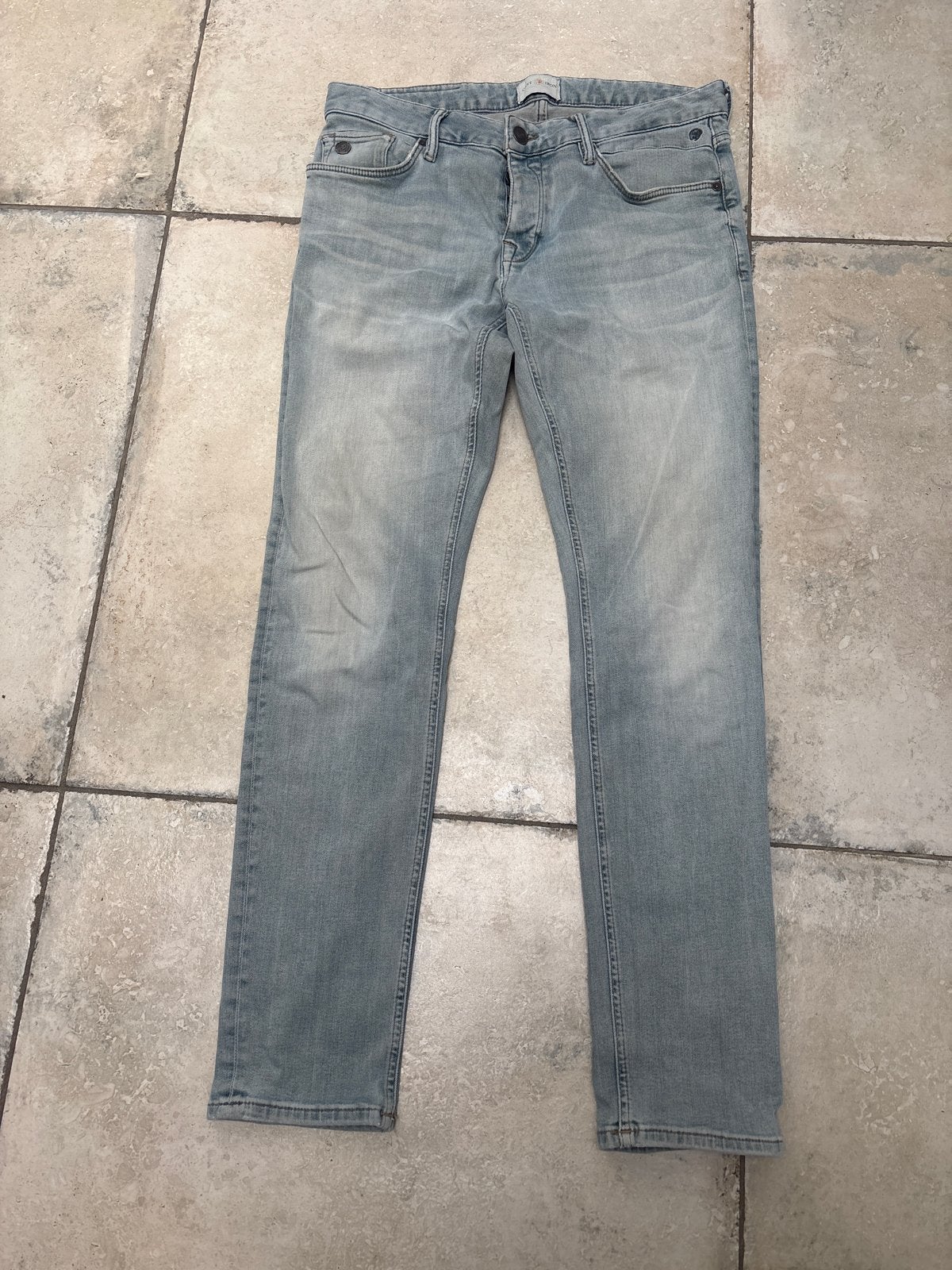Cast Iron stretch spijkerbroek - Mt 34/32, Ophalen of Verzenden, Gedragen, Blauw, W33 - W34 (confectie 48/50)
