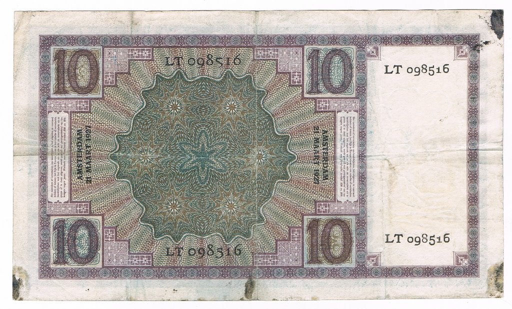 10 gulden 21 maart 1927 Zeeuws meisje, Verzenden, 10 gulden, Los biljet