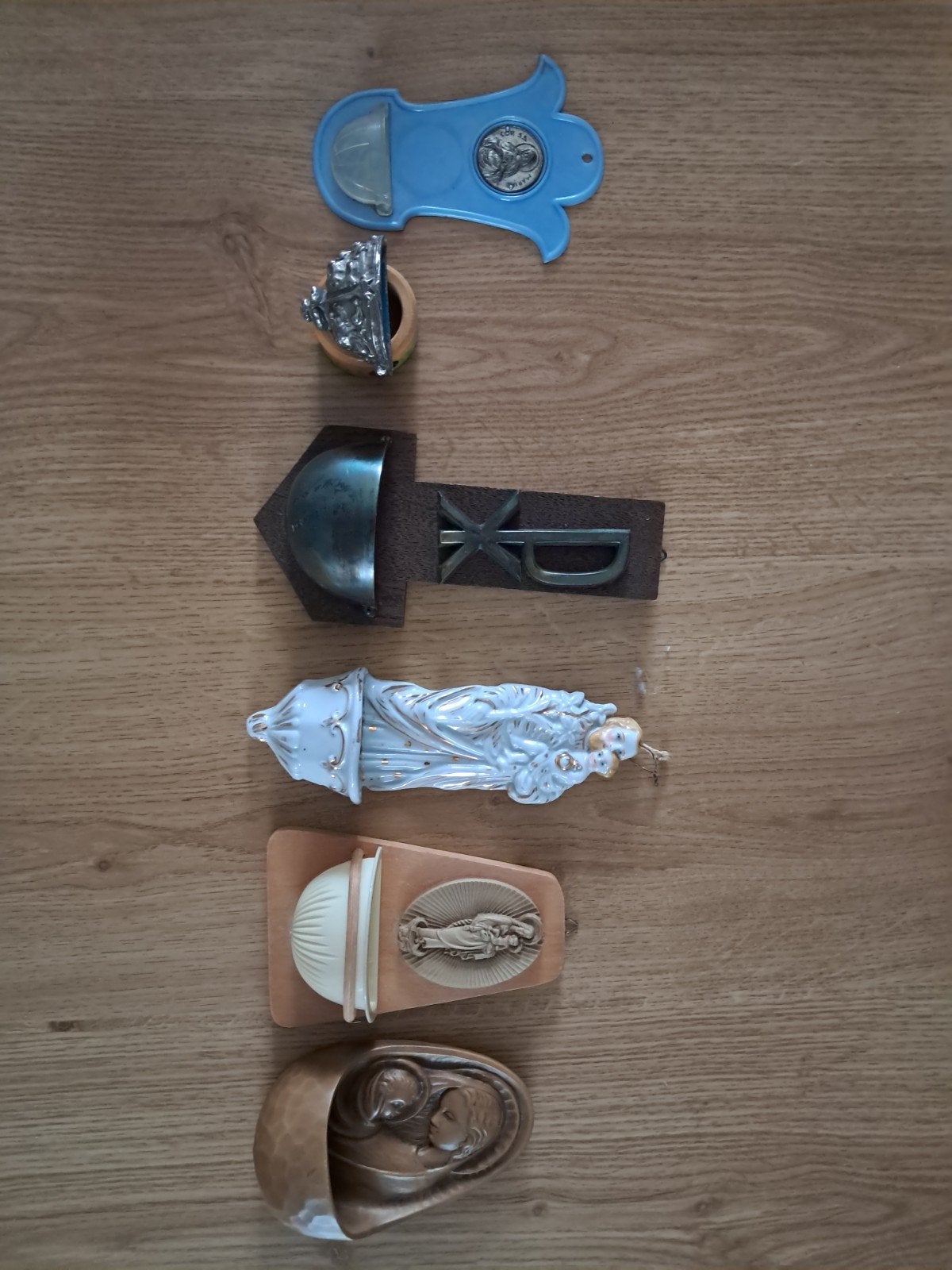 6 vintage wijwater bakjes wijwaterbakje Jezus Maria, Ophalen of Verzenden, Zo goed als nieuw, Overige typen