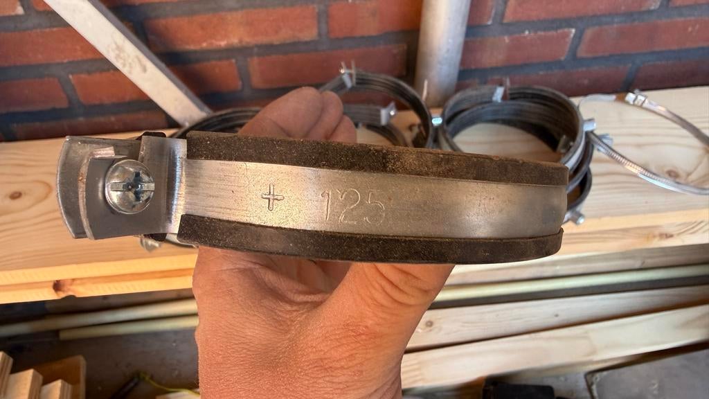 Buis klemmen R vet spiraliet beugel 125mm - 10 stuks, Ophalen of Verzenden, Gebruikt, 100 tot 250 mm, Overige typen