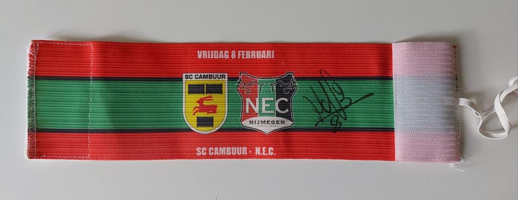 Aanvoerdersband sc Cambuur - NEC Nijmegen gesigneerd, Verzenden, Zo goed als nieuw