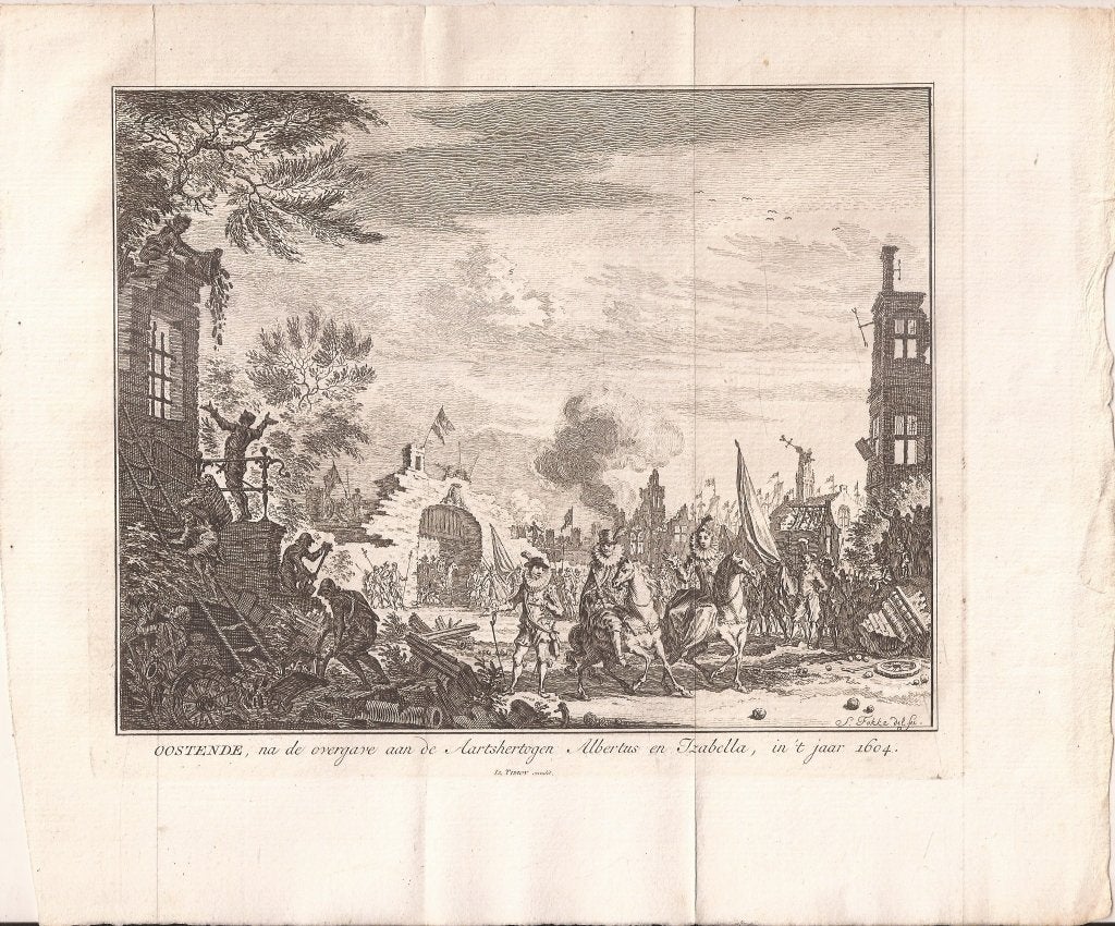 Oostende na overgave aan Aartshertogen Albertus en Izabella, 19 cm, Militair, Ophalen of Verzenden, 16 cm