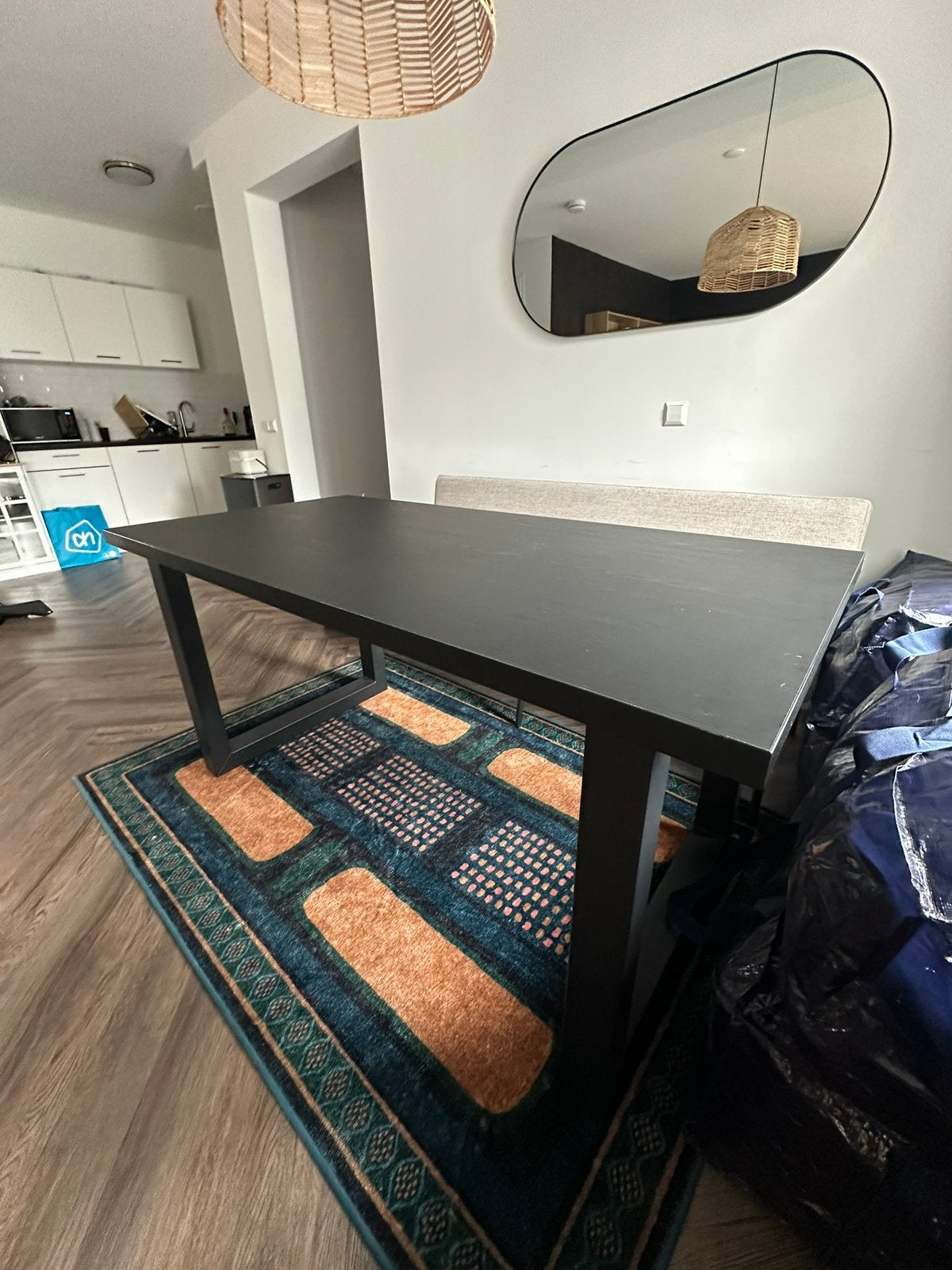 Table - black dining table, Ophalen, 50 tot 100 cm, Zo goed als nieuw, 150 tot 200 cm