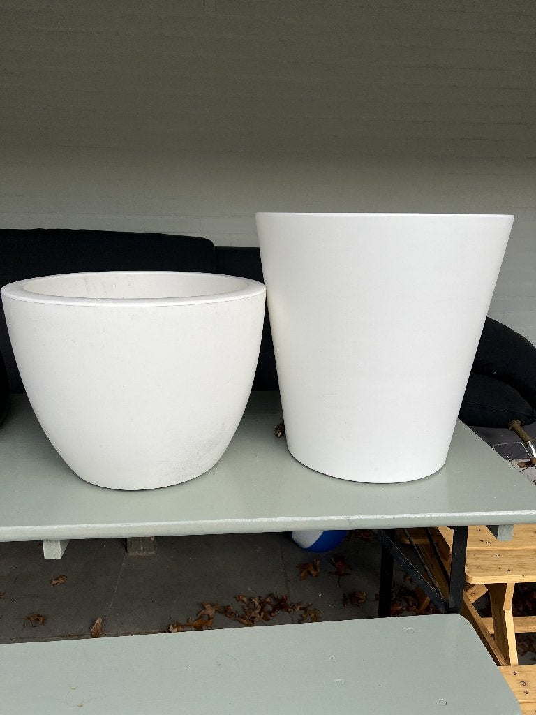 2x Elho Pure grote bloempot wit, Ophalen, Kunststof, 40 cm of meer, Rond