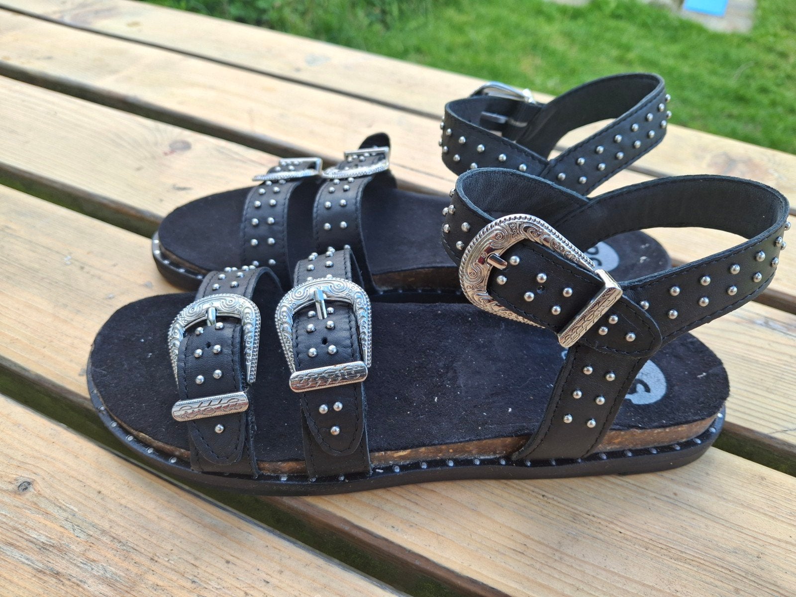 Nieuwe zwarte PS Poelman sandalen -mt38 Maat 38, Ophalen of Verzenden