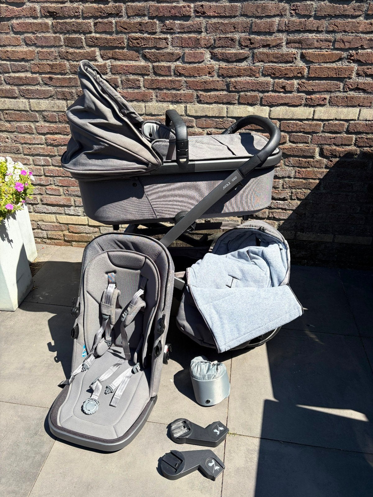Joolz Geo 3 Pure Grey Combiwagen met Reiswieg & Buggy, Kinderen en Baby's, Kinderwagens en Combinaties, Ophalen, Gebruikt, Overige merken