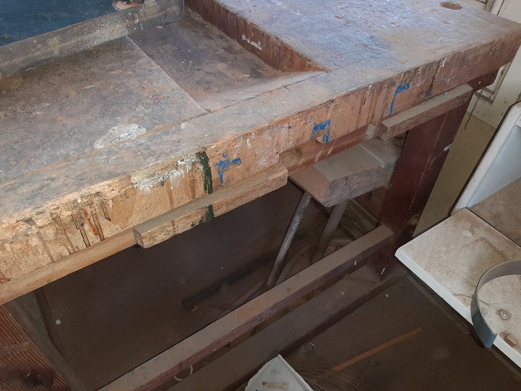 Meubelmakers werkbank/ timmermanswerkbank, Doe-het-zelf en Verbouw, Werkbanken, Ophalen, Gebruikt, 170 cm of meer