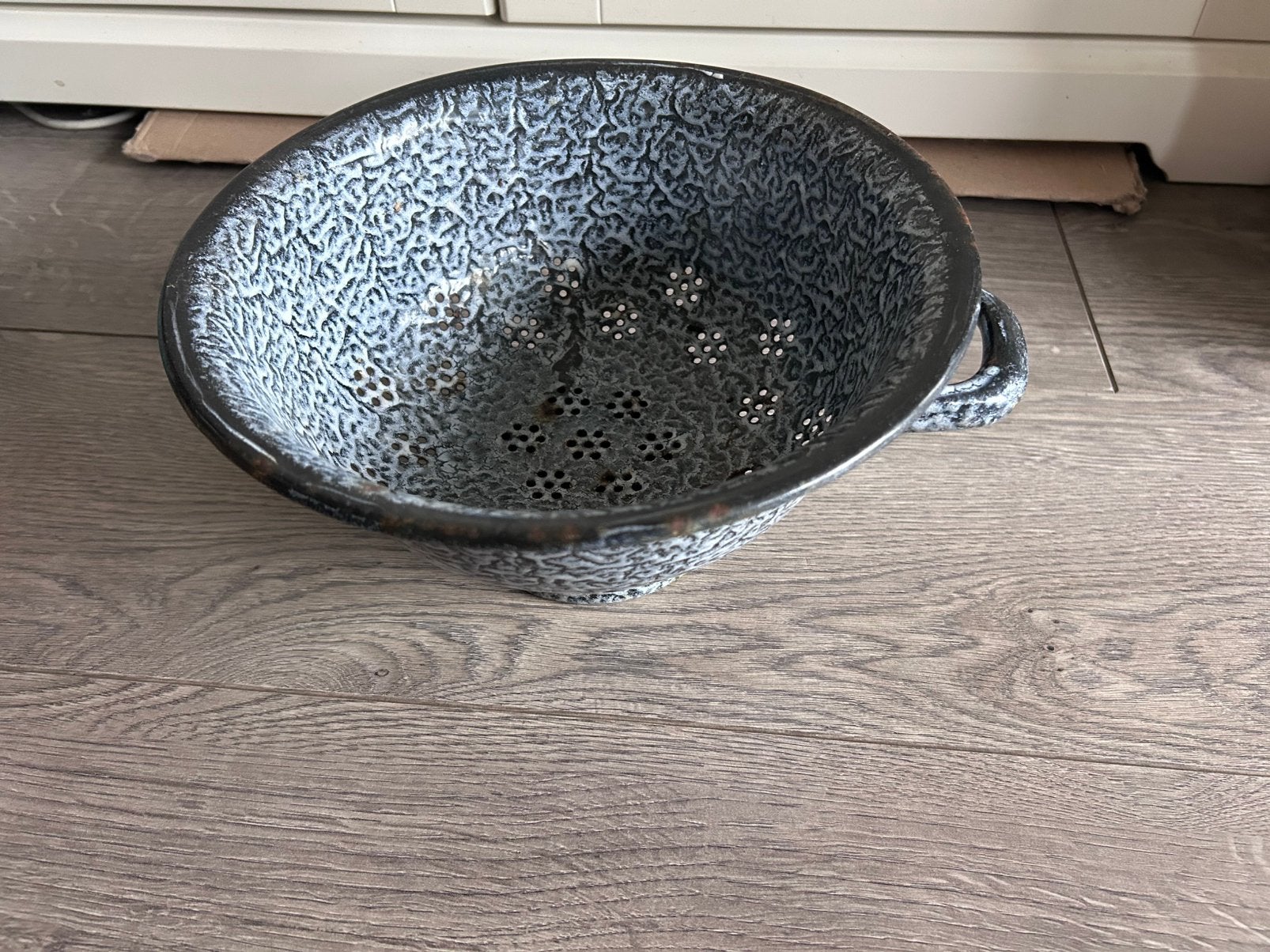 Vintage vergiet blauw gemarmerd, Ophalen of Verzenden