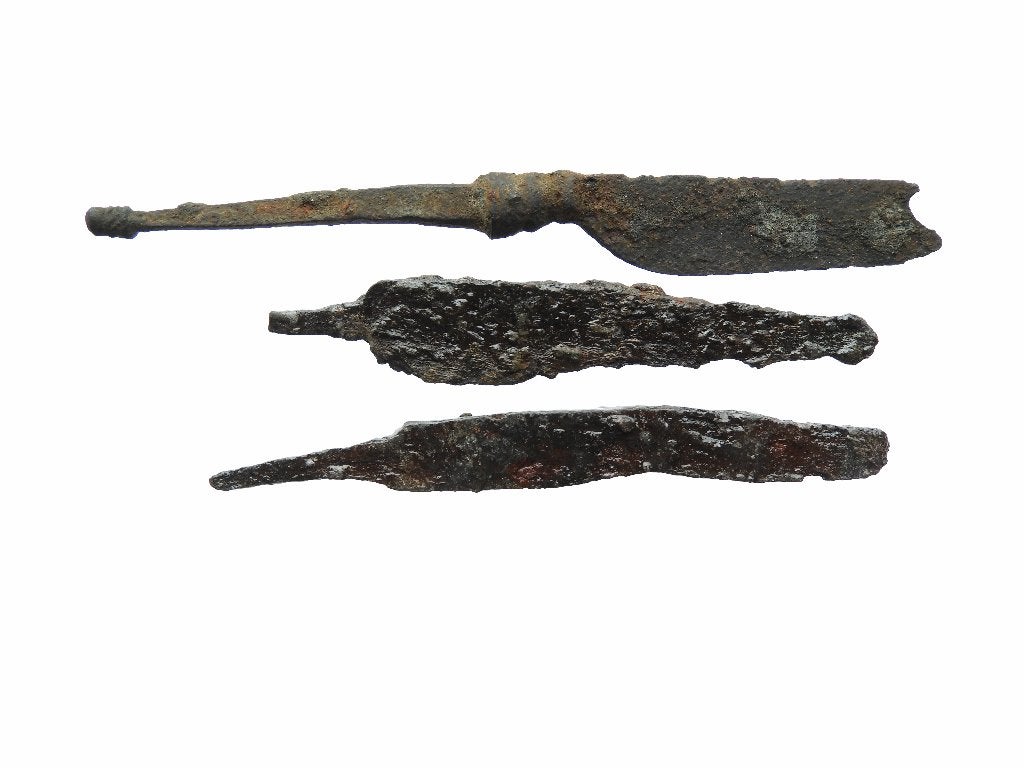 Romeins Lemmets Ijzer  3x    d977, Ophalen of Verzenden
