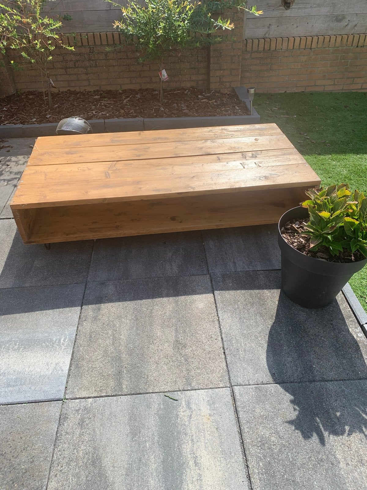 Houten salontafel/bijzettafel met opbergruimte, Ophalen, Gebruikt, Rechthoekig, Hout