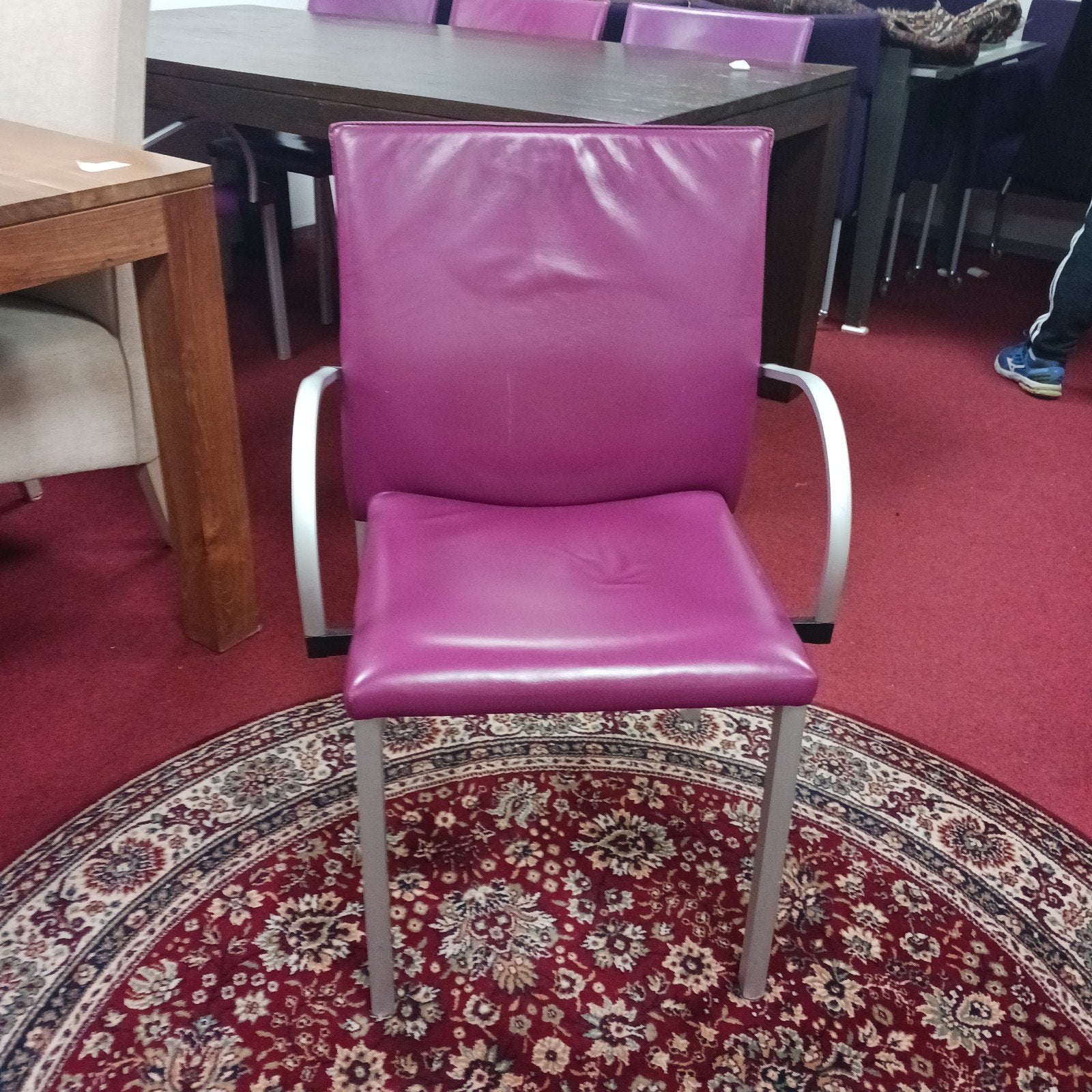 Leolux eetkamerstoelen - set van 6, paars leer, Ophalen, Overige kleuren, Vijf, Zes of meer stoelen, Leer